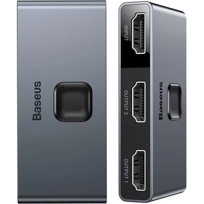 Двупосочен HDMI превключвател Baseus CAHUB-BC0G за компютри и монитори сив (CAHUB-BC0G_VZ)