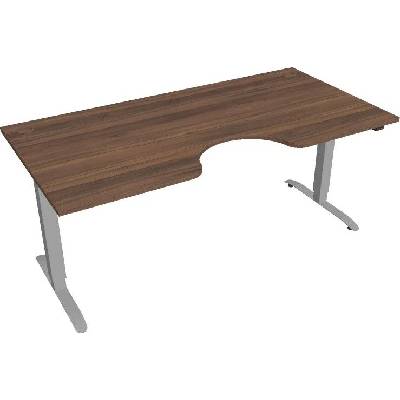 Hobis Office Pro psací stůl Motion MS ERGO 2 Šířka: 180 cm, Barva desky: ořech, Barva kovu: šedá RAL 9006 Šířka 120-180 cm / 27 barevných variant