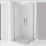 Mexen Velar Duo плъзгаща се душ кабина 90 х 90 см, матирано, хром - 871-090-090-32-01 (871-090-090-32-01)