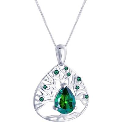 Preciosa Stříbrný přívěsek Green Tree of Life strom života s kubickou zirkonií 5220 66