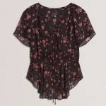 Ted Baker Ted Baker Soft Woven Peplum Top - Black