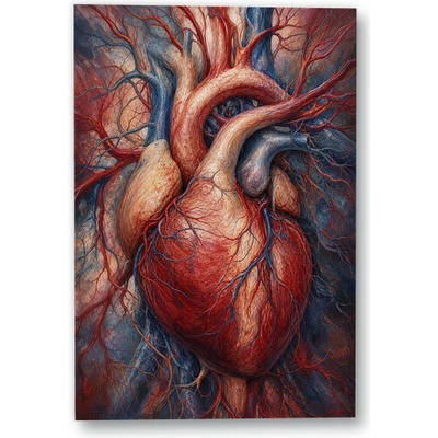 Plakát – Lidské srdce a cévní síť Bez rámu Ano Bez rámu 90 × 135 cm