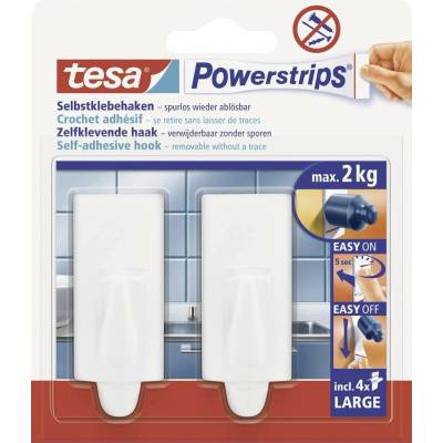 tesa POWERSTRIPS® tesa Powerstrips® háčik Large Trend, biela Množstvo: 2 ks