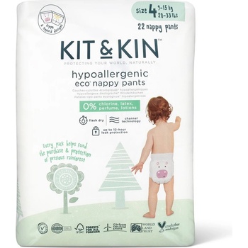 Kit & Kin Eko hypoalergenní 4 pull ups 9-15 kg 22 ks