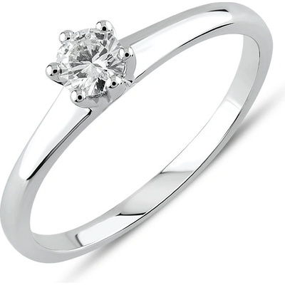Lillian Vassago Zásnubní klasický briliantový prsten z bílého zlata LLV59 DR056W