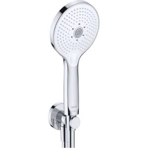Duravit - Комплект от душ-глава, коляно и маркуч, 3 режима на струята, хром/бяло UV0762001005 (UV0762001005)