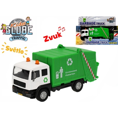 Mikro Trading Auto popeláři kov/plast 15 cm na zpětné natažení na baterie 2xLR41 se zvukem se světlem v krabičce