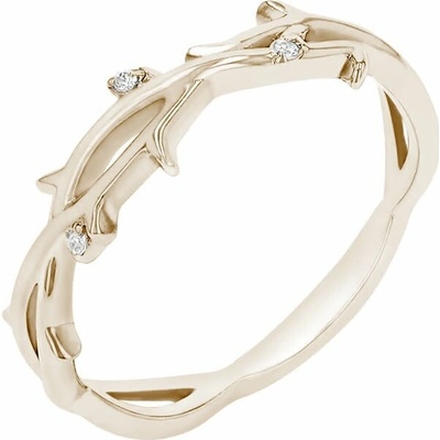 Eppi zlatý prsten ve tvaru větviček v champagne gold barvě Hamana R49936