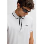 Boss Блуза с яка Boss Men's Philix Quarter Zip Cotton Short Sleeve Polo Shirt - Lt Pas Grey 054