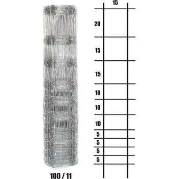 Ovčí uzlíkové pletivo výška 100 cm, 1,6/2,0 mm, 11 drátů