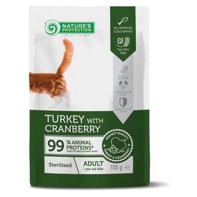 Nature's Protection cat adult sterilised turkey & cranberry 22 x 100 g