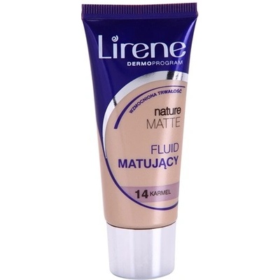 Lirene Nature Matte zmatňujúci fluidný make-up pre dlhotrvajúci efekt 14 Caramel 30 ml