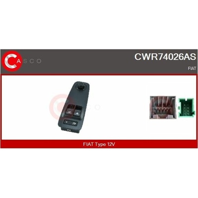 Spínač, zvedací zařízení oken CASCO CWR74026AS