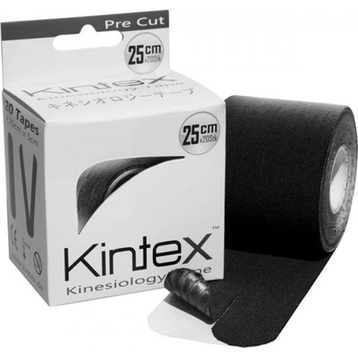 Kintex Kinesiology Tape Precut čierna 25 cm x 5 cm 20 stk