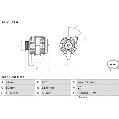 Generátor BOSCH 0 986 042 670 (0986042670)