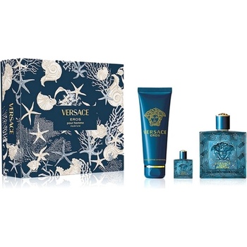 Versace Eros Подаръчен комплект за мъже Размер EDT 100 ml + EDT 5 ml + 150 ml душ гел
