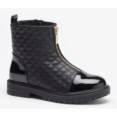 Be You Quilted Zip Front Chelsea Boot - Black