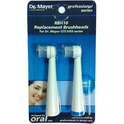 Dr. Mayer Резервни глави за електрическа четка GTS1050 Dr. Mayer 2 броя , бели (RBH10)
