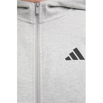 Adidas Суичър adidas Future Icons мъжки в сиво с качулка с меланжов десен JD4945 (JD4945)