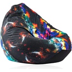 PUFRELAX Пуф, круша, 320л. , Nirvana Grande, Misty Lagoon, Водоустойчив, Перящ се калъф, Пълнеж от Полистиролни перли, принт, 8317 (PUF-G-NGR-TEXP-NEB) - topmall