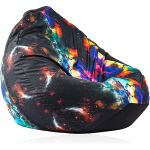 PUFRELAX Пуф, круша, 320л. , Nirvana Grande, Misty Lagoon, Водоустойчив, Перящ се калъф, Пълнеж от Полистиролни перли, принт, 8317 (PUF-G-NGR-TEXP-NEB) - topmall