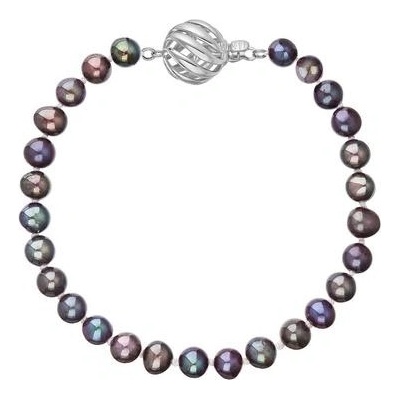 Pavona perlový náramek z říčních perel se zapínáním z bílého 14 karátového zlata 823001.3/9264B dk.peacock