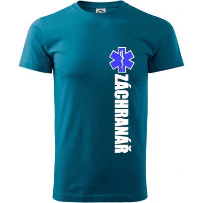 Záchranář hvězda klasické pánské triko petrolejová