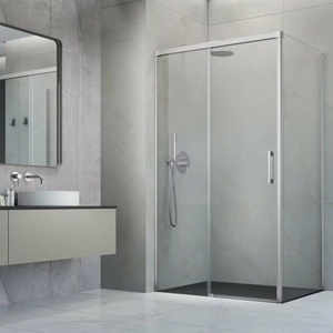Radaway Правоъгълна душ кабина с плъзгаща се врата Radaway Idea KDJ 120x80 см, матиран никел-прозрачно покритие, лява (387042-91-01L+387051-91-01R)