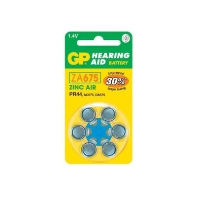 GP Batteries b3575 Слухови апарати za675 (7003zd, pr44) цинково-въздушни батерии за слухови апарати 6 бр (b3575)