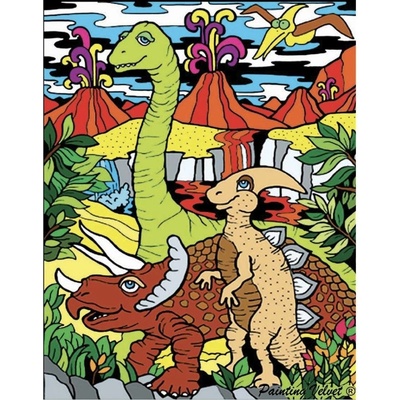 Omaľovánky Colorvelvet Zamatový obrázok Dinosaury