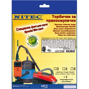 NITEC Торбички за прахосмукачки Т180 aeg, domotec, electrolux, philips, progress, zanussi (Т180)