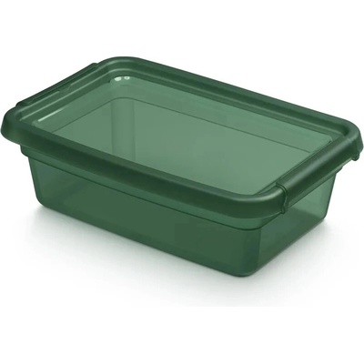 BASESTORE úložný plastový box s vekom a klipsami 3 l pine