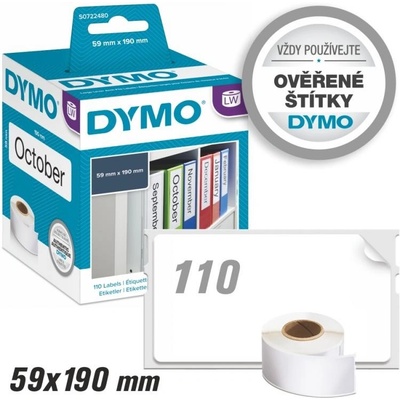 Dymo 190mm x 59mm, bílé, 110 etiket, S0722480