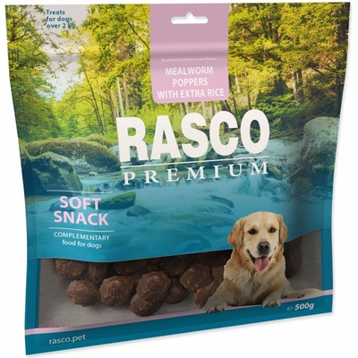 Pochúťka Rasco Premium múčne červy a extra ryža 500 g