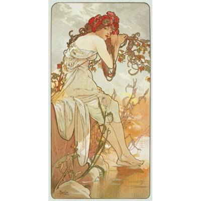 Pohled Alfons Mucha – Summer, dlouhý