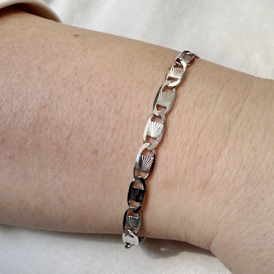 Leru stříbrný náramek s gravírováním 5634