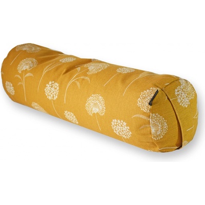 Gadeo jógový válec bolster na jógu Chmýří žlutá Výplň polštář se špaldovými slupkami + potah 65x25 – Zboží Mobilmania