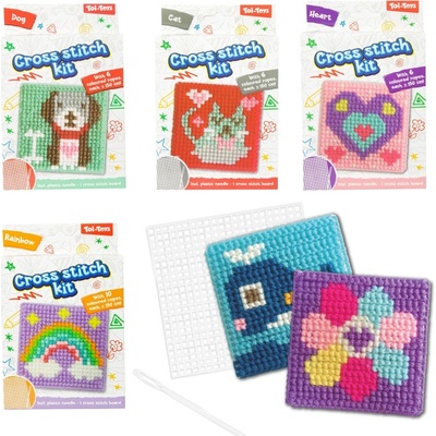 Vyšívání křížkovým stehem asst 6 druhů na kartě 14x22cm 18ks v boxu – Zboží Dáma