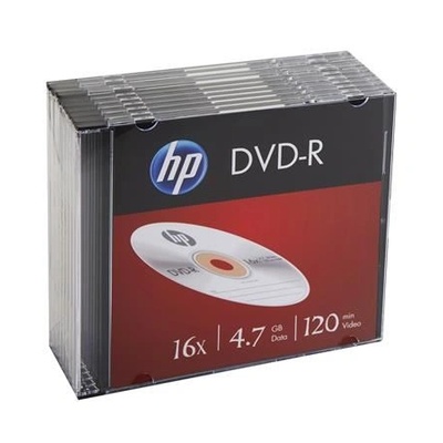 HP Дискове, HP, DVD-R, 4.7 GB, 16x, 10 броя (DVDH-16V10)
