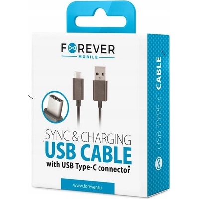 Kábel FOREVER USB/USB-C 1m Black