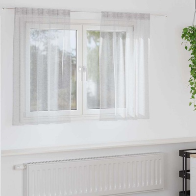 vidaXL Перде от воал С завеси 2 pcs Светлосиво 140 x 140 cm Полиестер (4108022)