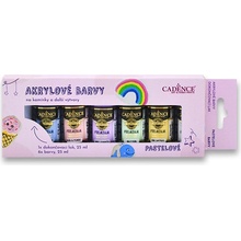 Cadence Sada akrylových barev zářivé odstíny 6 x 25 ml + dokončovací lak