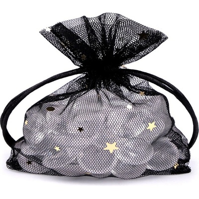 Prima-obchod Dárkový pytlík hvězda 10x13 cm tylový, barva 4 černá