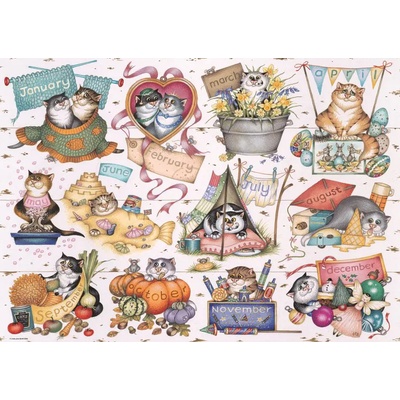 Ravensburger - Puzzle Cat calendar - 1 000 piese