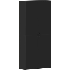 vidaXL Шкаф за обувки 80 x 35.5 x 180 см Инженерна дървесина Черно (3333837)