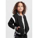 Urban Classics Detská bunda Girls Inset College Sweat jacket Black/White