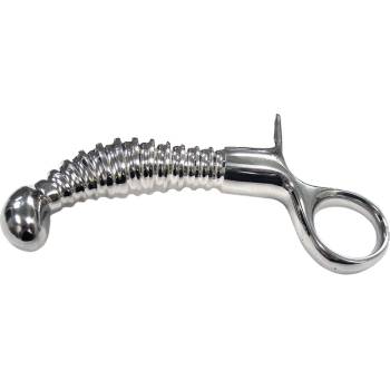 ostatní ROUGE Stainless Steel Anal Ribbed with Handle Plug