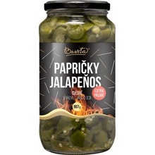 Bassta Papričky Jalapenos Extra pálivé krájené v nálevu z viného octa 907 g