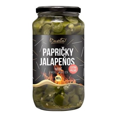 Bassta Papričky Jalapenos Extra pálivé krájené v nálevu z viného octa 907 g – Zbozi.Blesk.cz