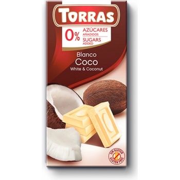 Torras Biela čokoláda s kokosom 75g